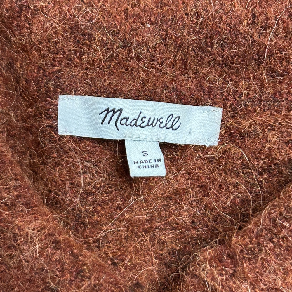Madewell Carrabelle Polo Cardigan Sweater Womens S Mahogony Merino Wool Alpaca - Picture 3 of 8